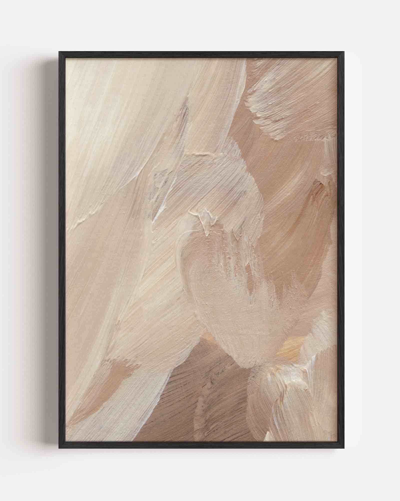 Beige penseelstreken Poster