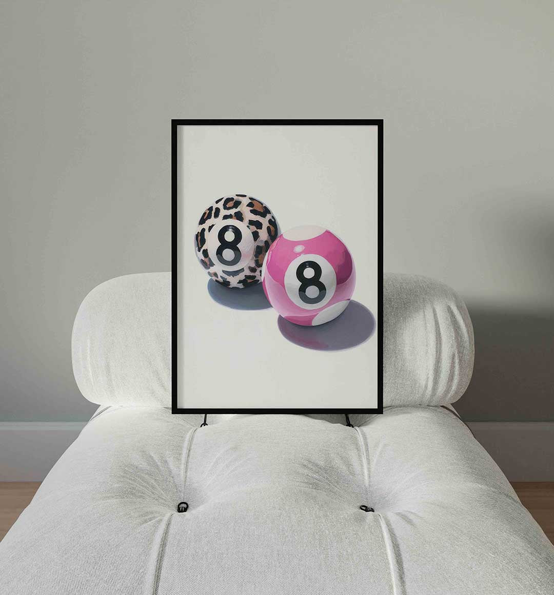 Biljartballen met patroon Poster