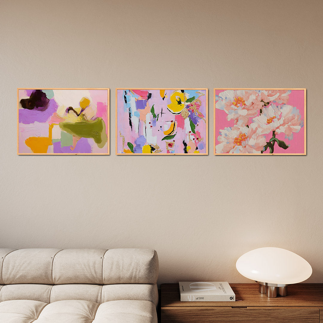 Kleurrijke vlakverdeling Posterset