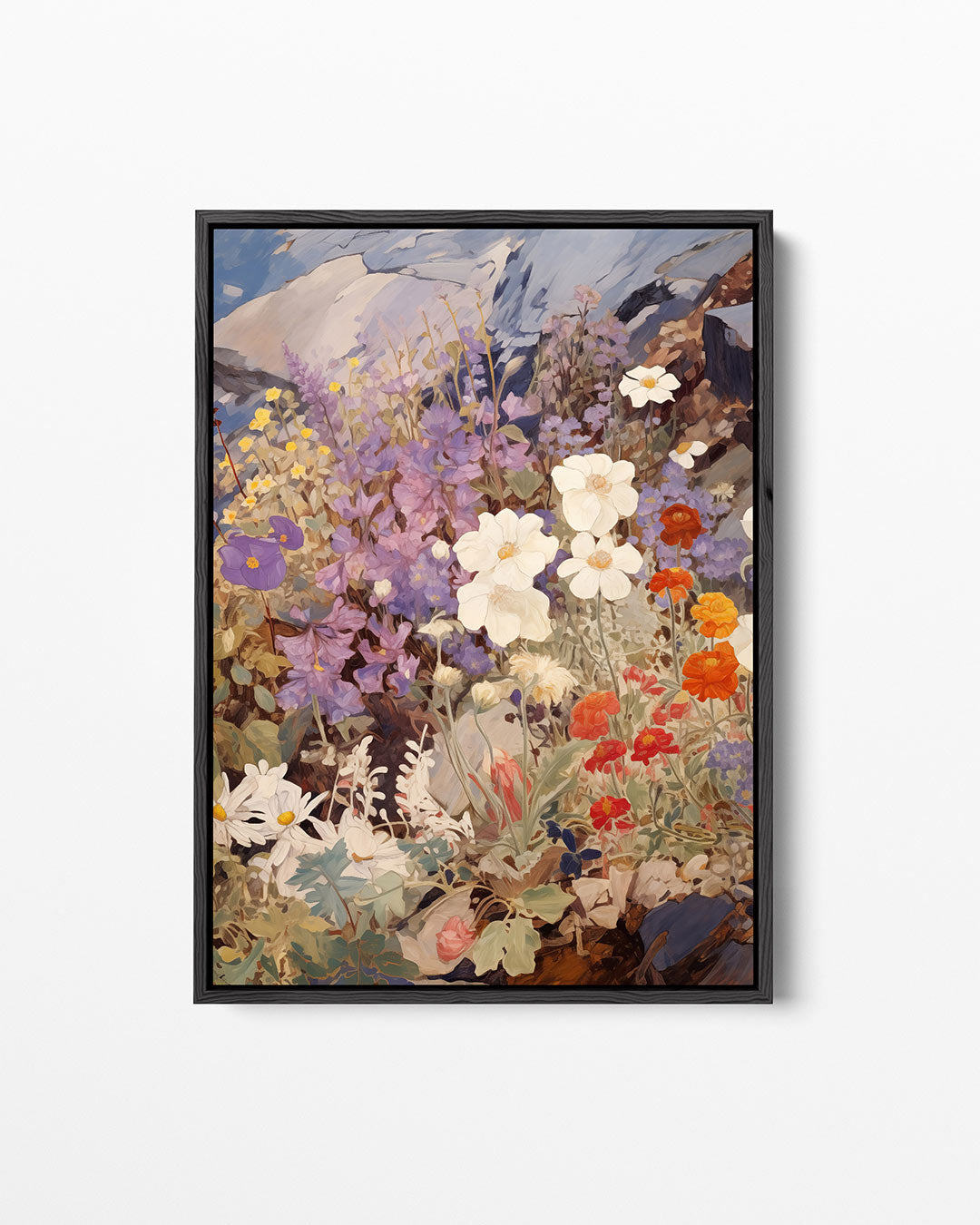 Bloemrijke berglandschap Kunstwerk