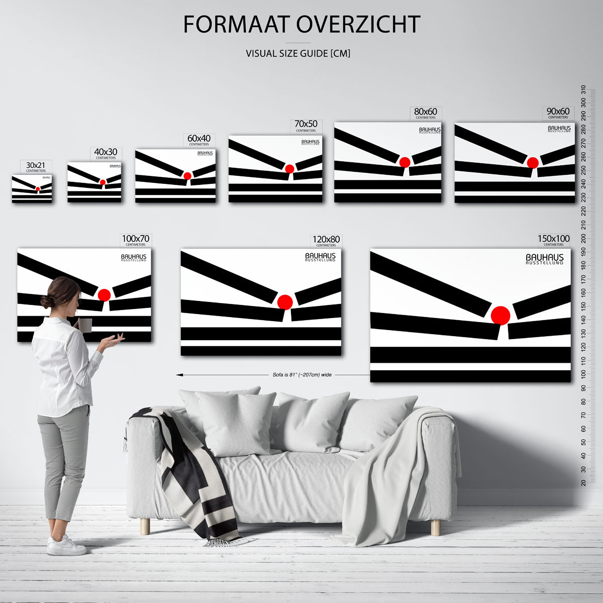 Lijnen en cirkel Poster