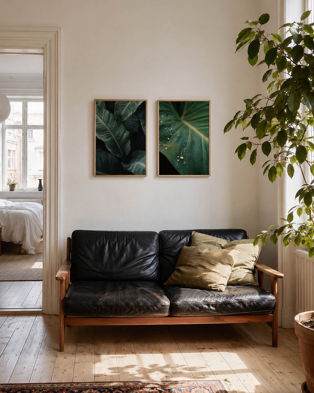 Groene bladtexturen Posterset