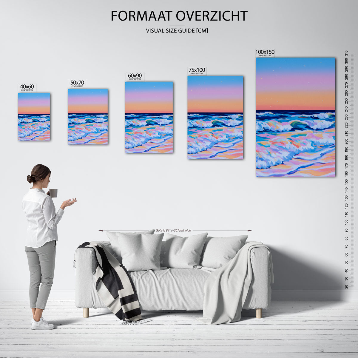 Kleurrijke zeezichten Kunstwerk