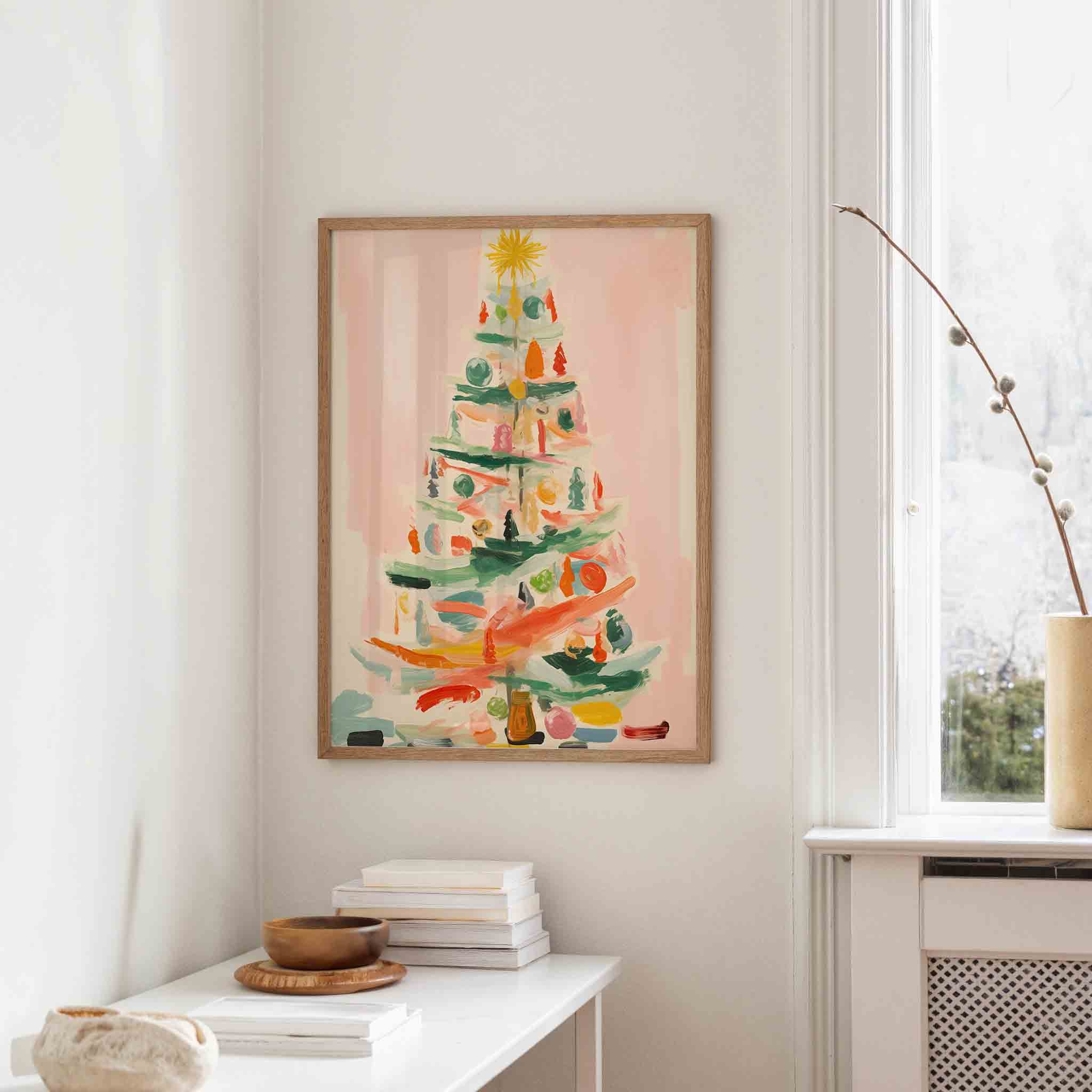 Kerstboom met decoraties Poster