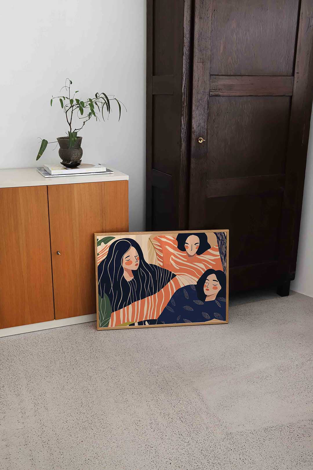 Drie figuren met patronen Poster