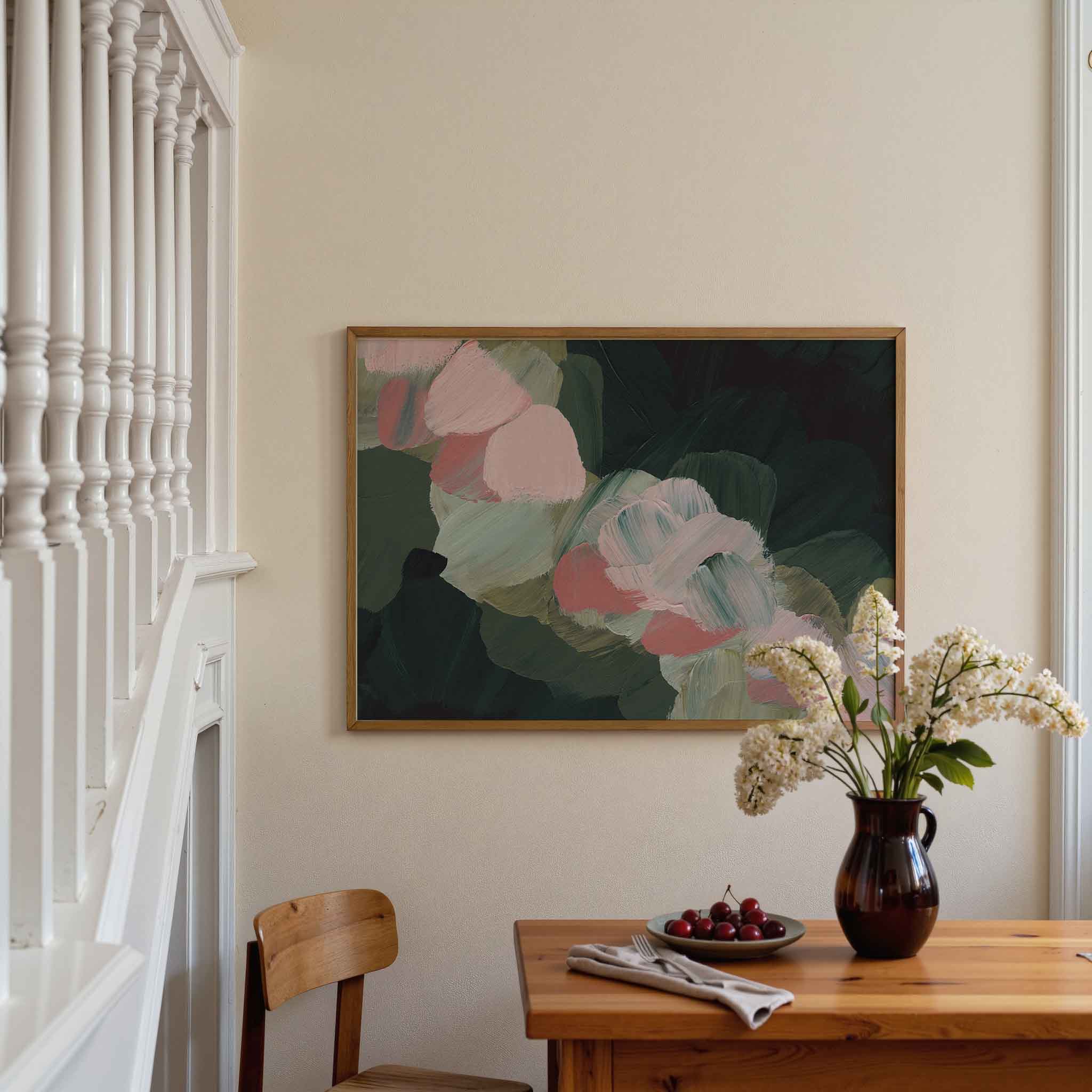 Abstracte penseelstreken Poster