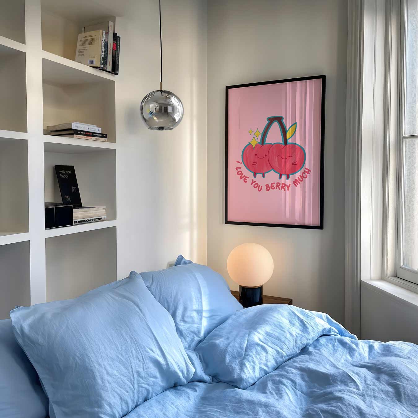 Schattige Kersen Liefdesposter-WallArtistic