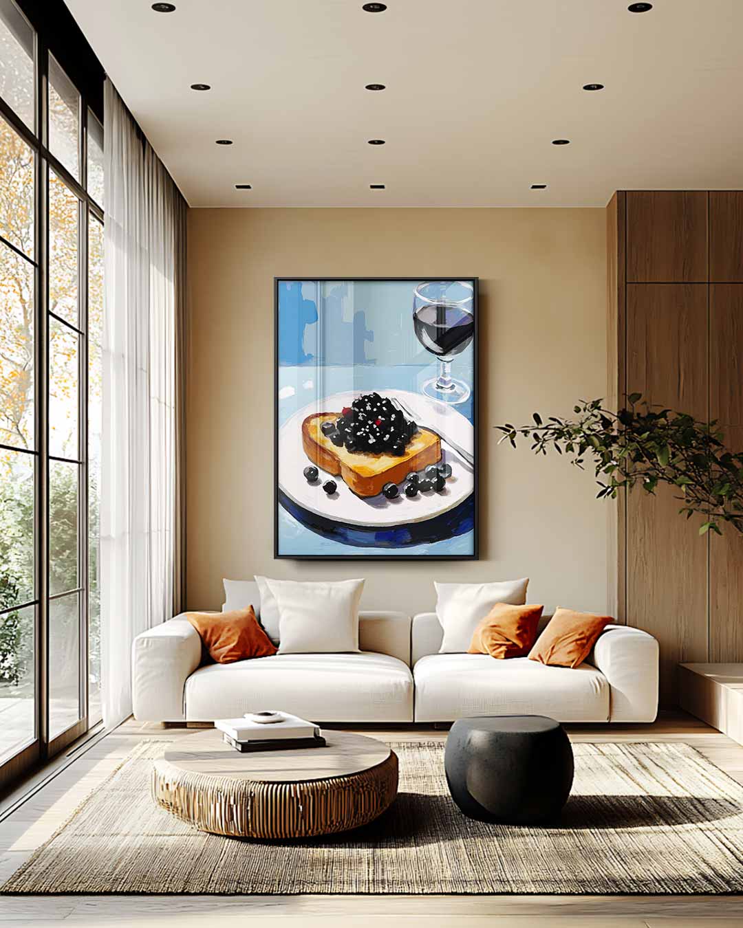 Blauwe Bessen Ontbijtdatje Kunstwerk-canvas-dibond-plexiglas-wanddecoratie-WallArtistic