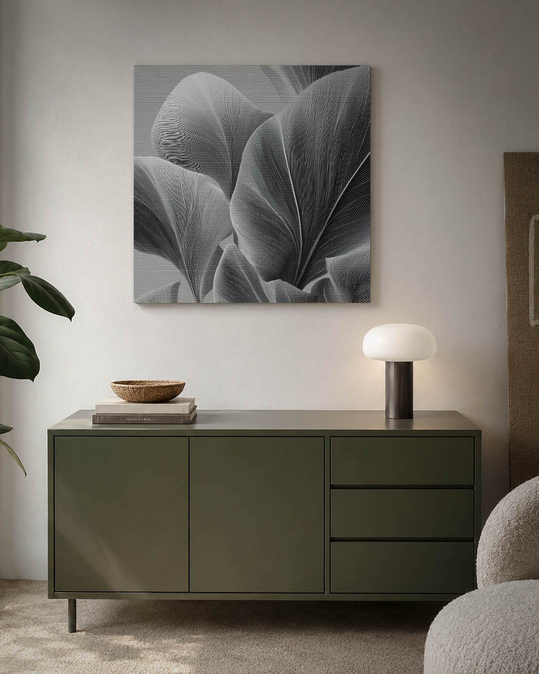 Organische lijnen compositie Kunstwerk