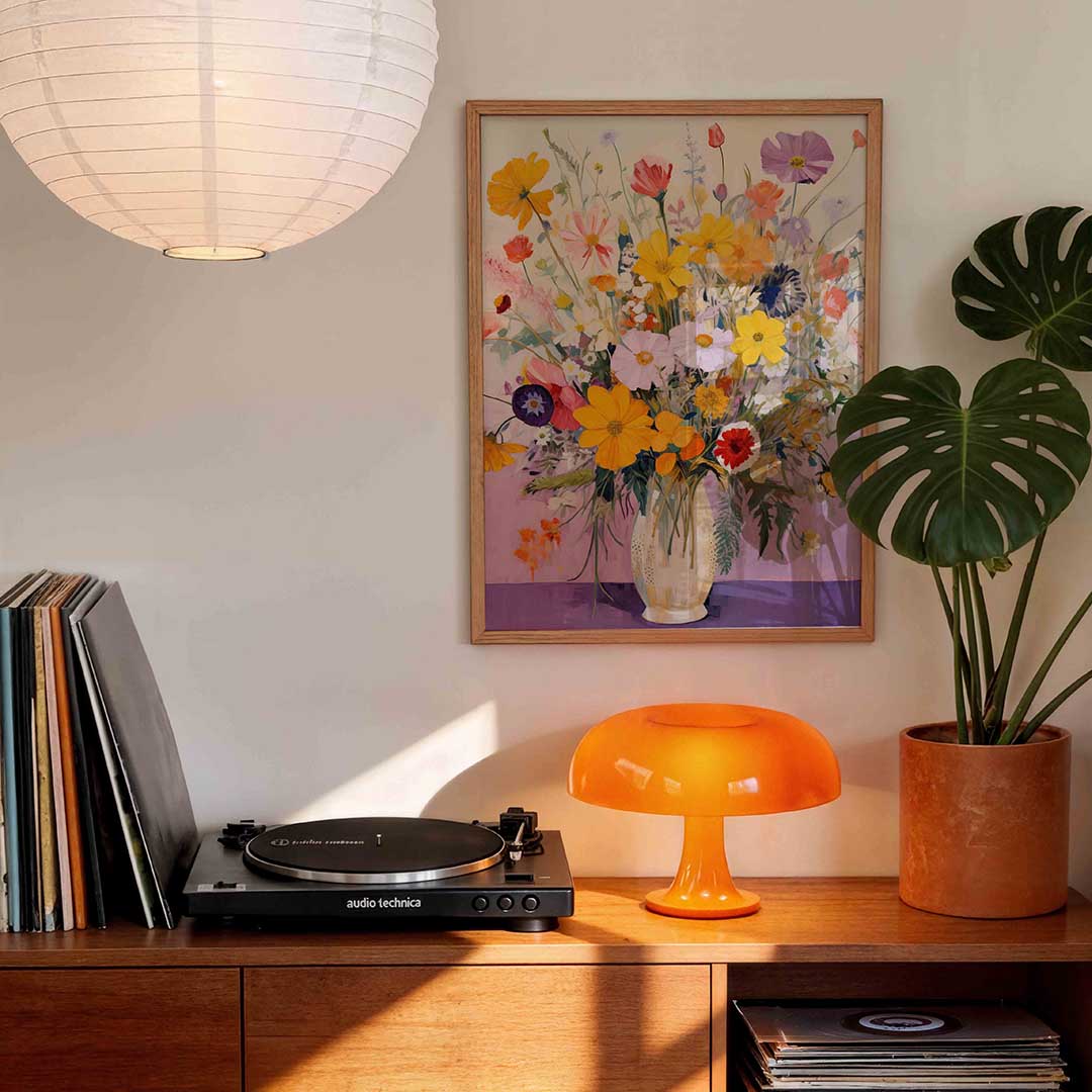 Bloemen in vaas Poster