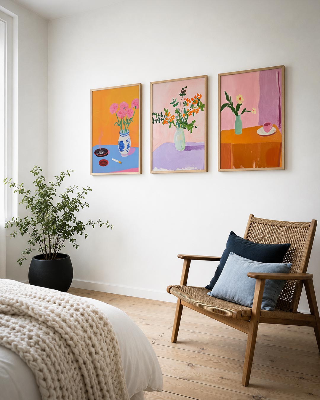 Kleurrijke bloemenvormen Posterset