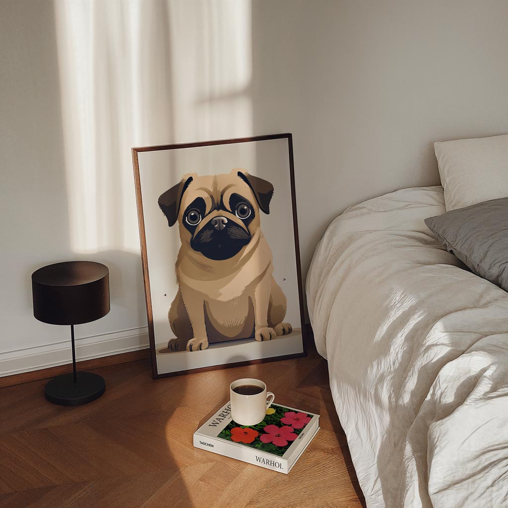 Schattige Mopshond Poster-WallArtistic