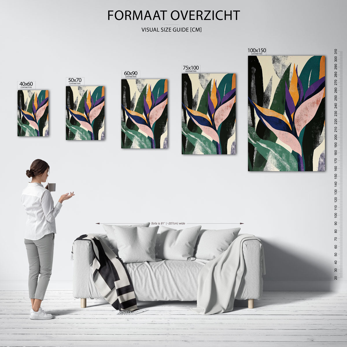 Kleurrijke bladvormen Kunstwerk