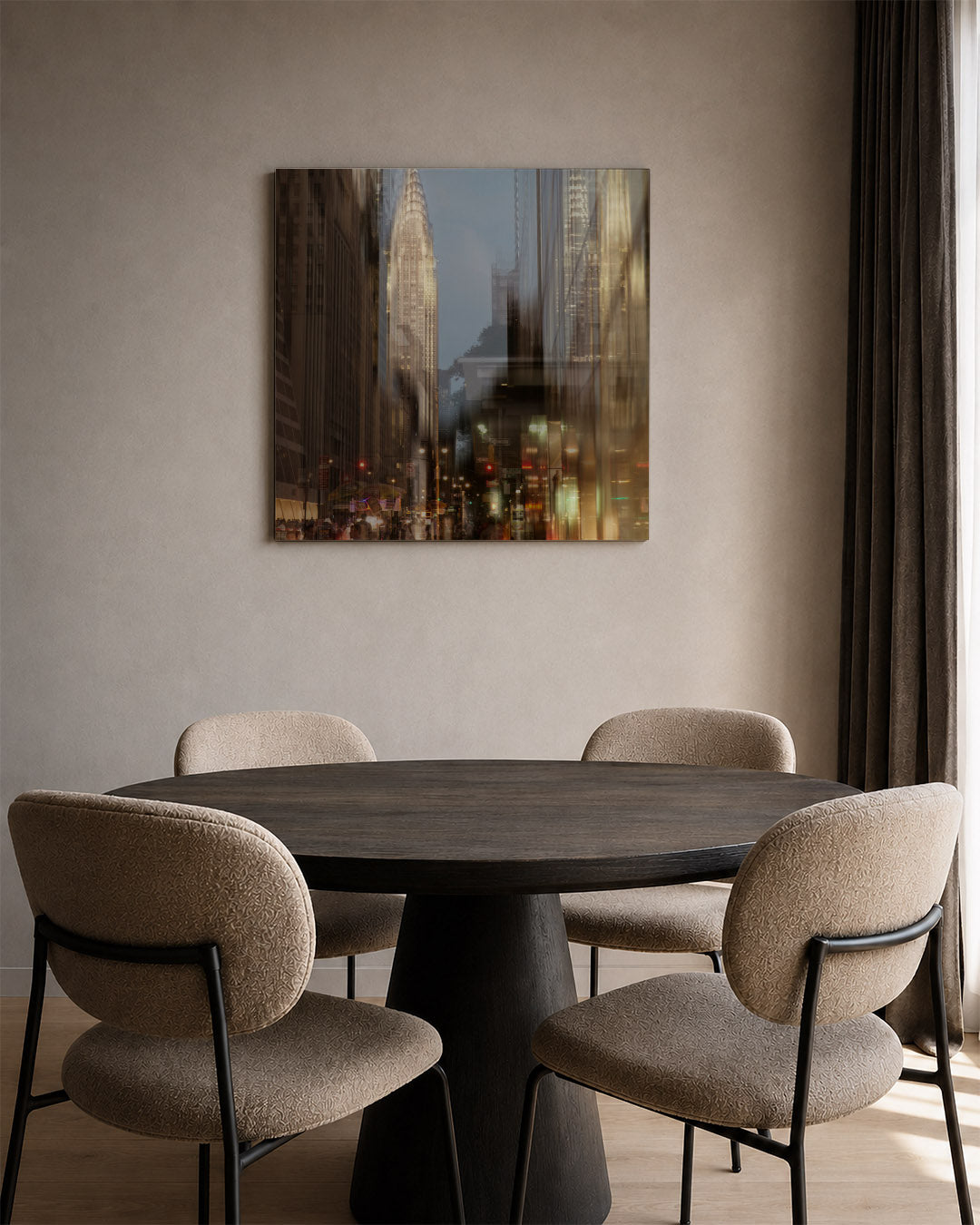 Stedelijke nachtreflecties Kunstwerk