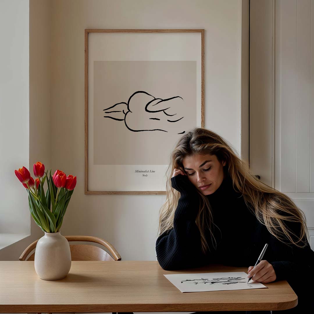Elegante Minimalistische Lijntekening Poster-WallArtistic