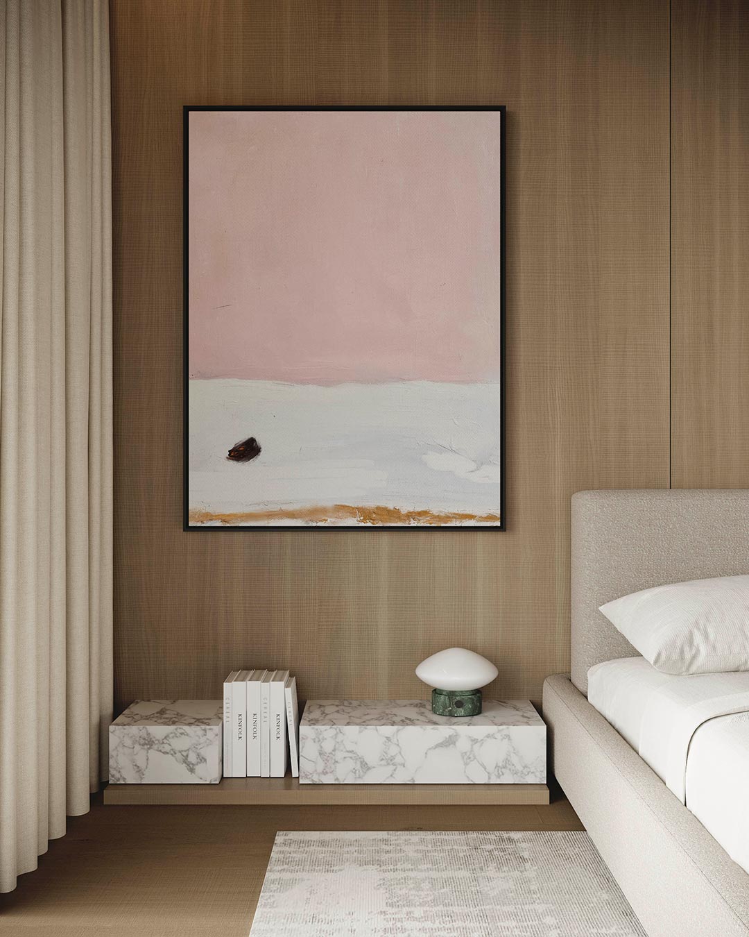 Zachte roze landschap Kunstwerk