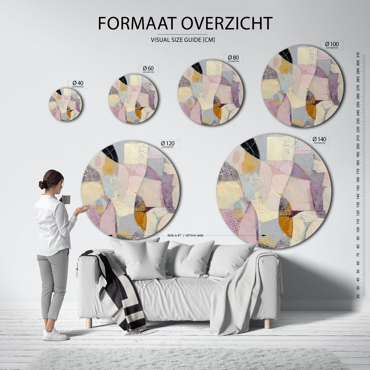Abstracte vormen Muurcirkel