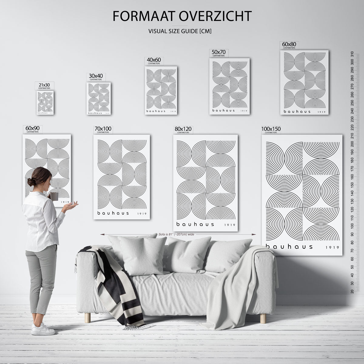 Cirkelritme en lijnen Poster