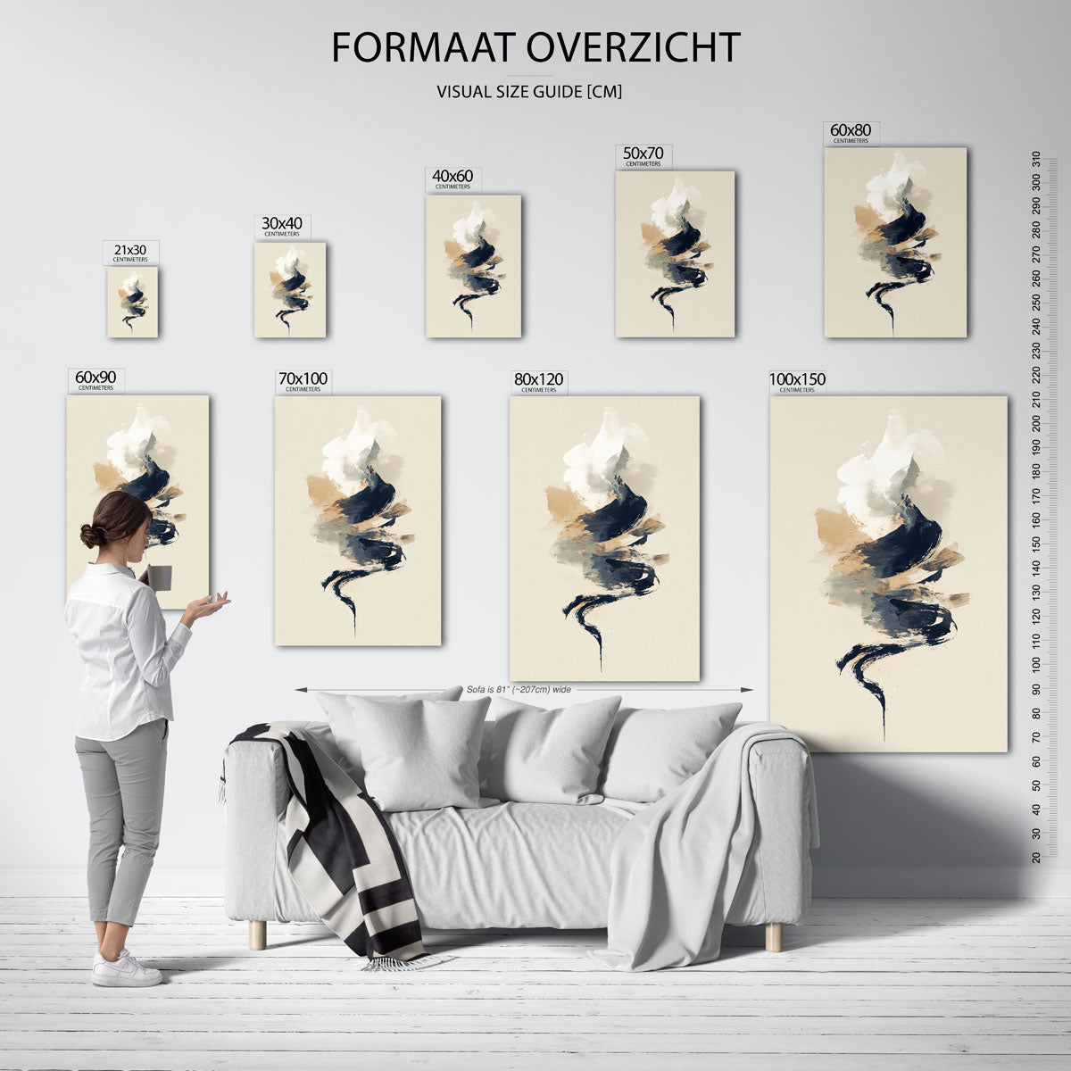 Abstracte penseelstreken Poster