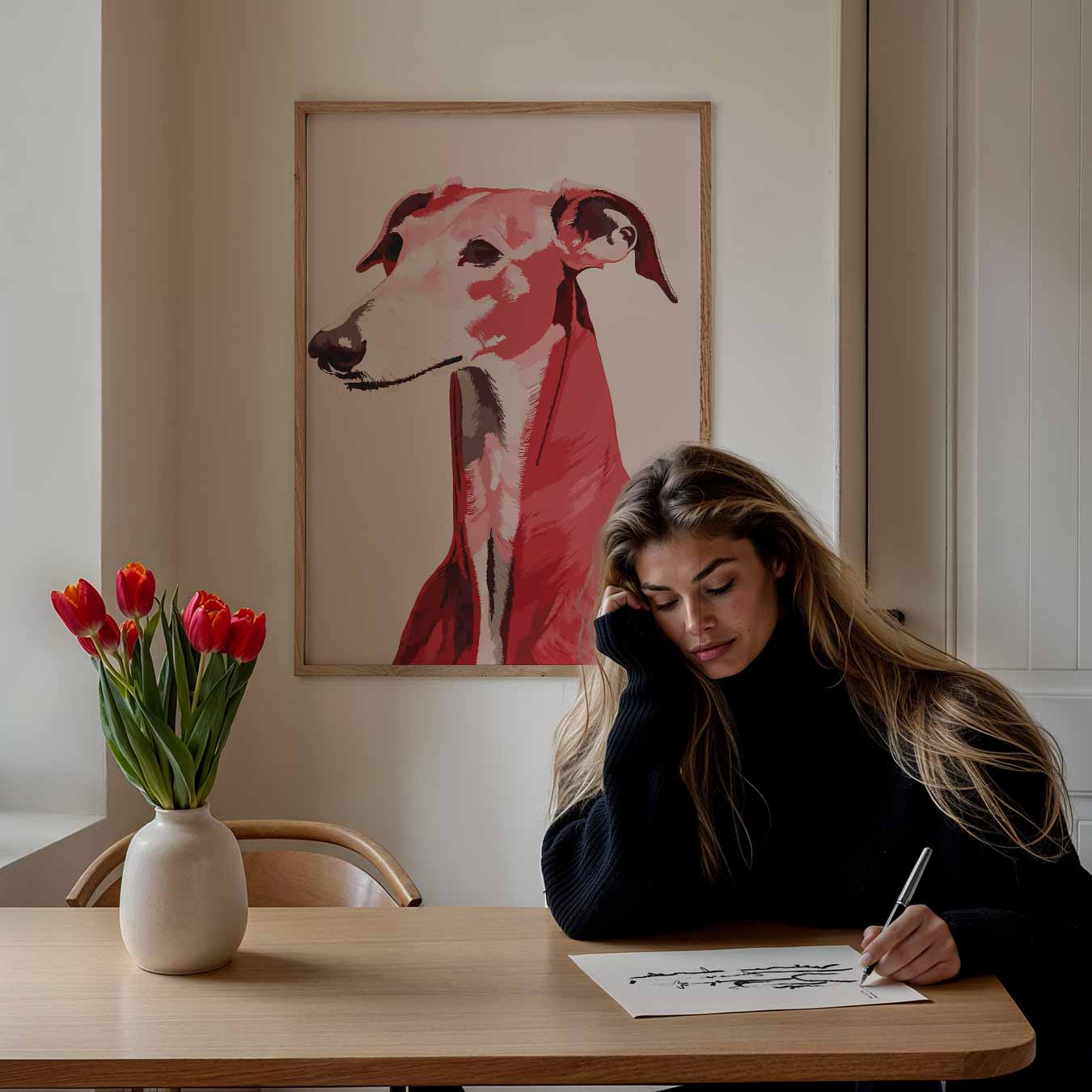 Stijlvolle Greyhound Poster-WallArtistic