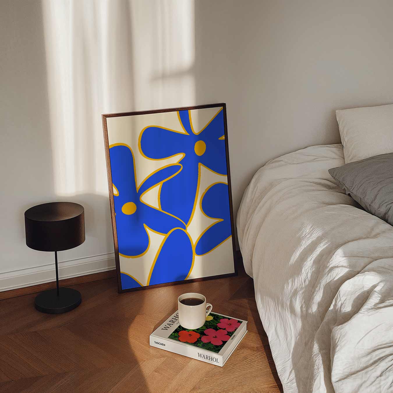Blauwe Bloemenpracht Poster-WallArtistic