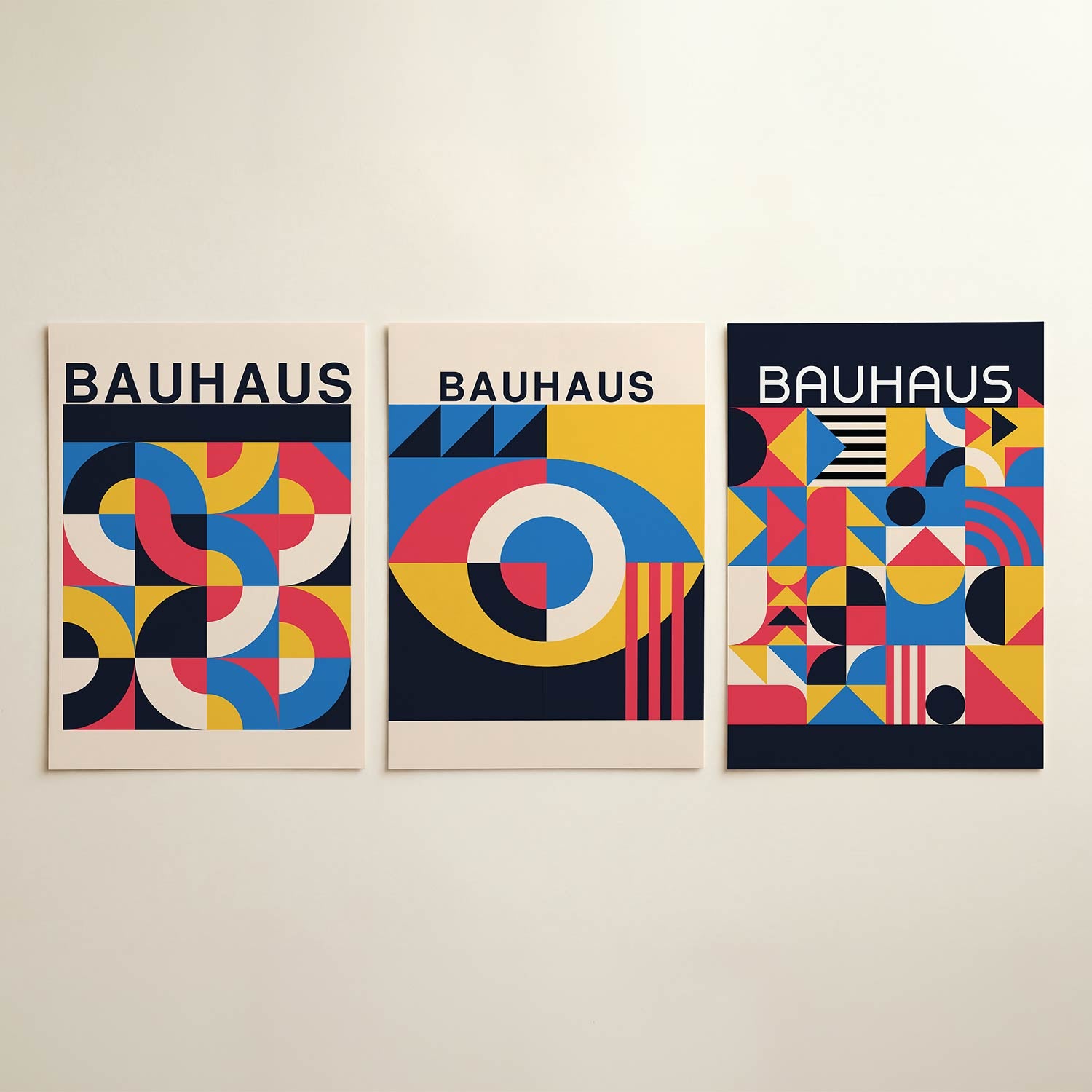 Kleurrijke vormenmix Posterset