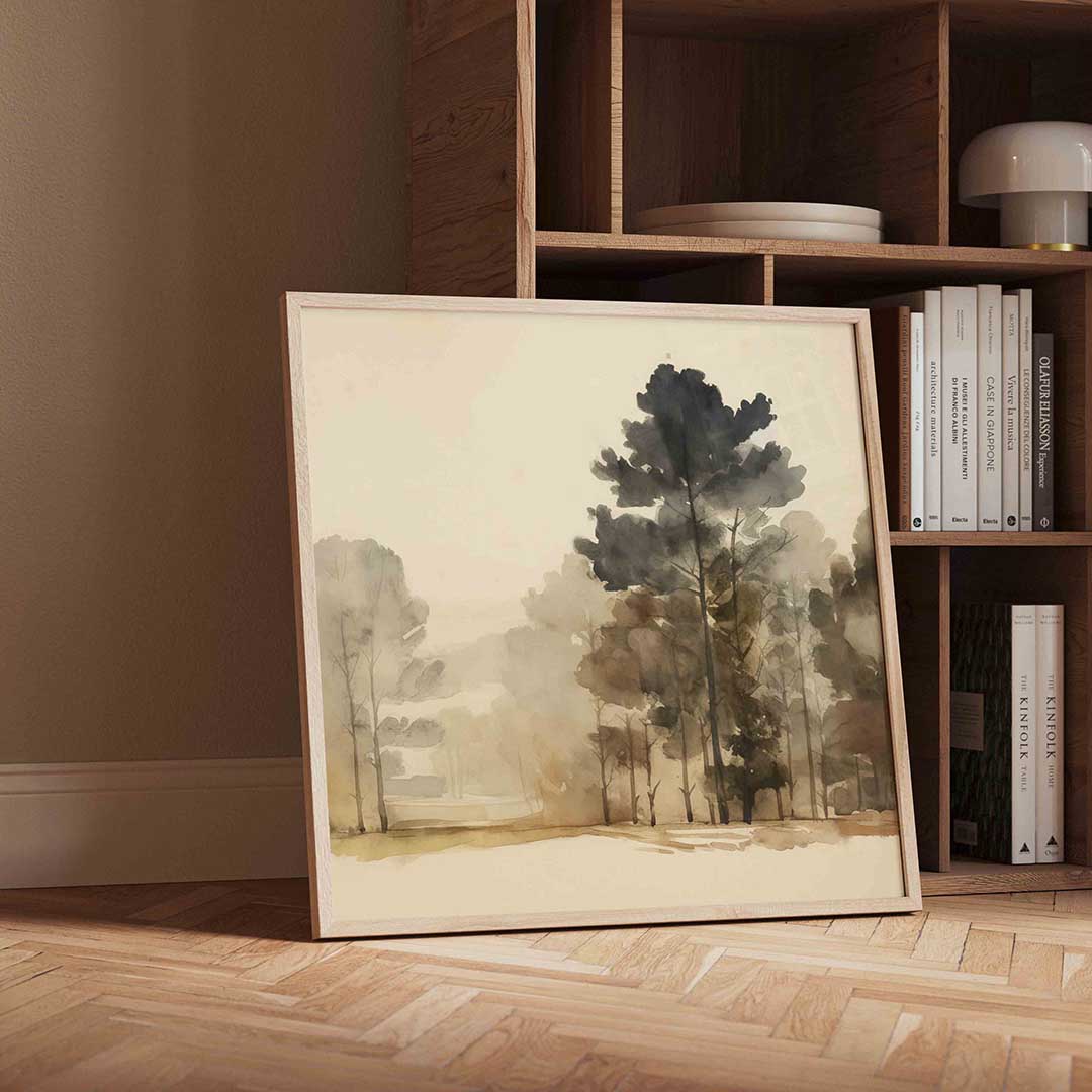 Bomen in mist Poster