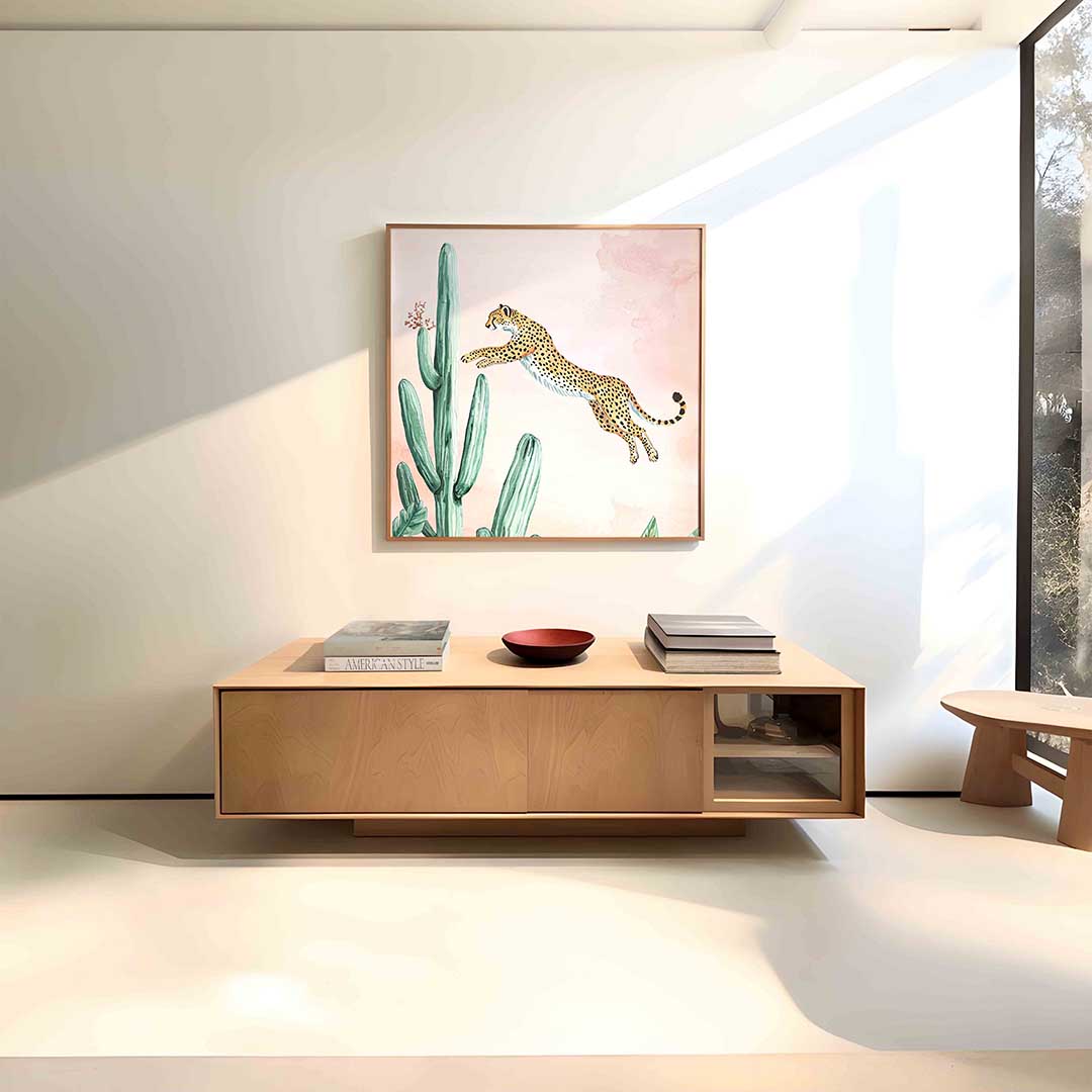 Springende luipaard Poster