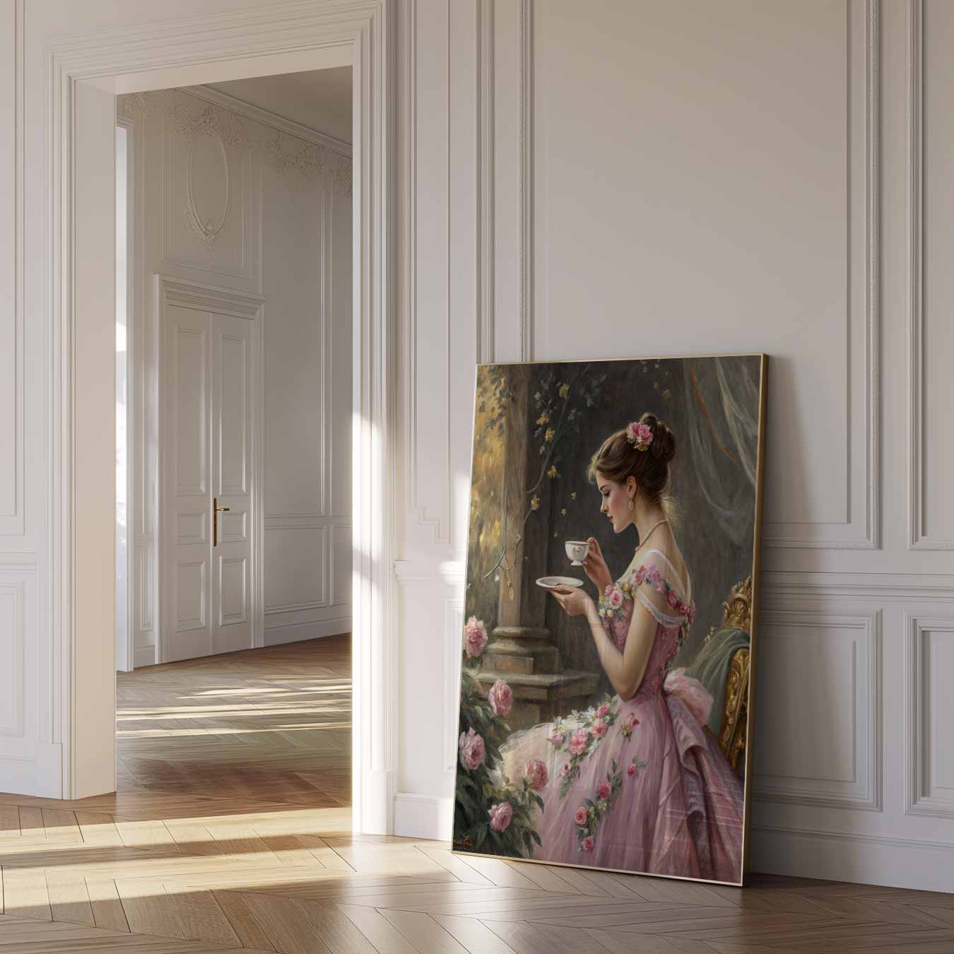 Romantische Theemoment Poster-WallArtistic