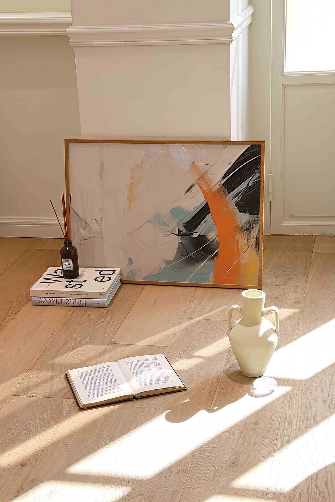 Abstracte penseelstreken Poster