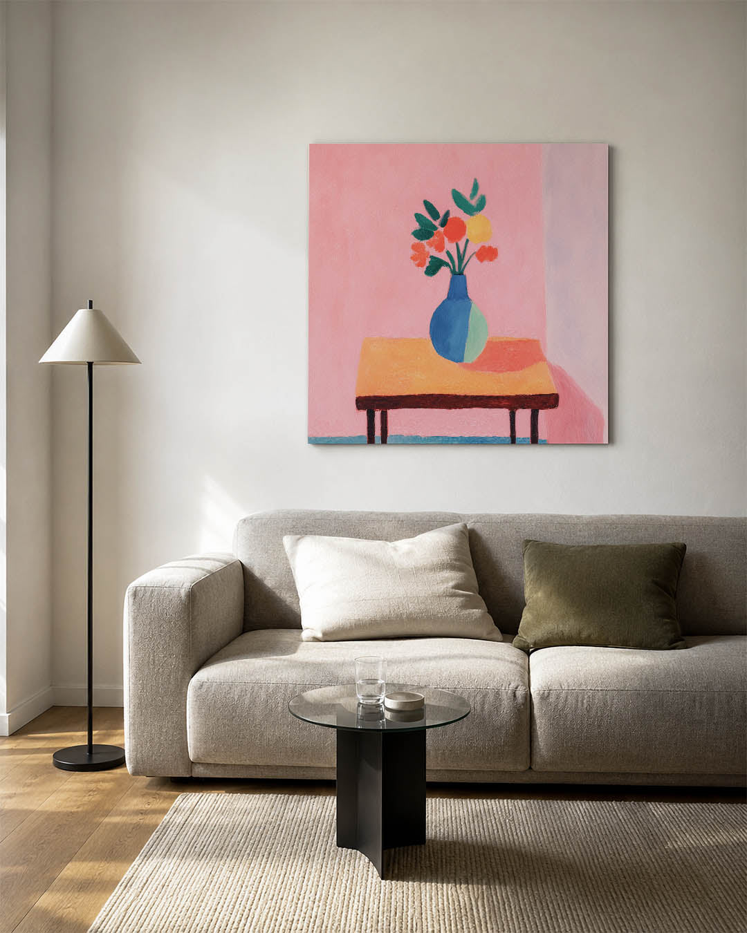 Kleurrijke bloemenvorm Kunstwerk