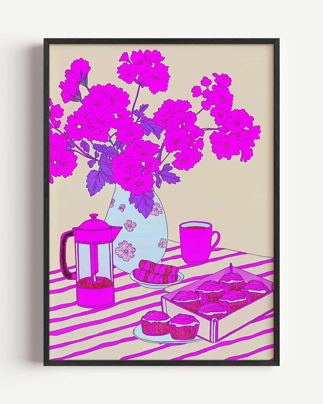 Bloemrijke Ontbijtverrassing Poster-WallArtistic