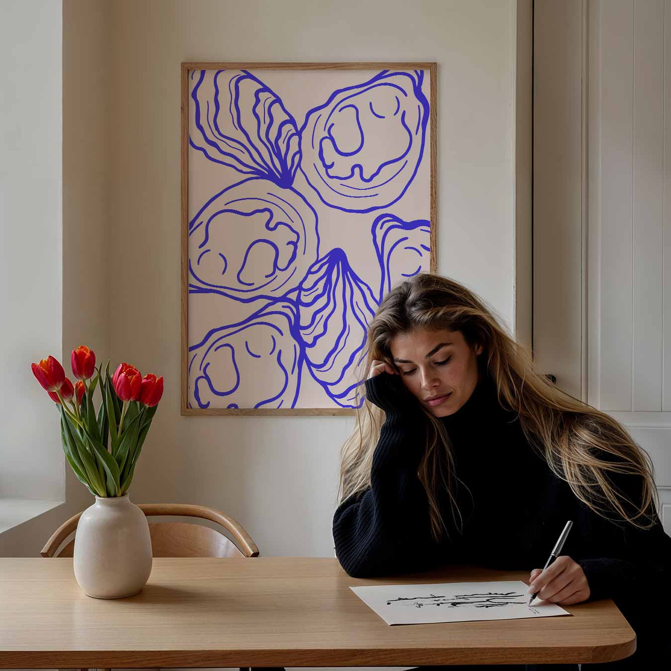 Moderne Oester Illustratie Poster-WallArtistic