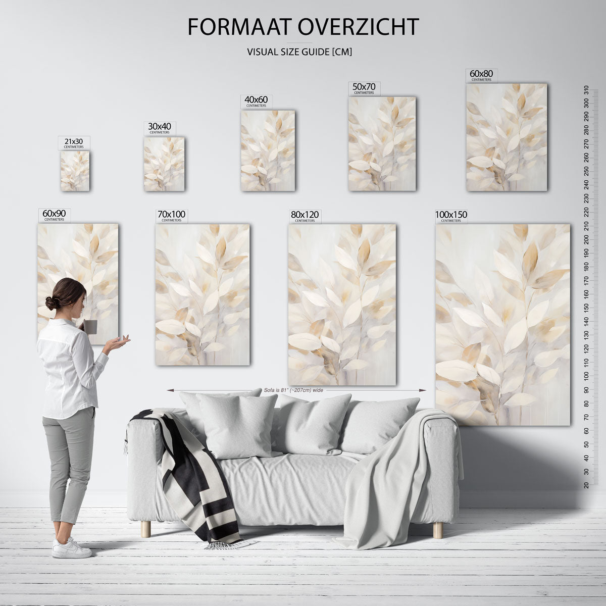 Bladeren in zachte tinten Poster