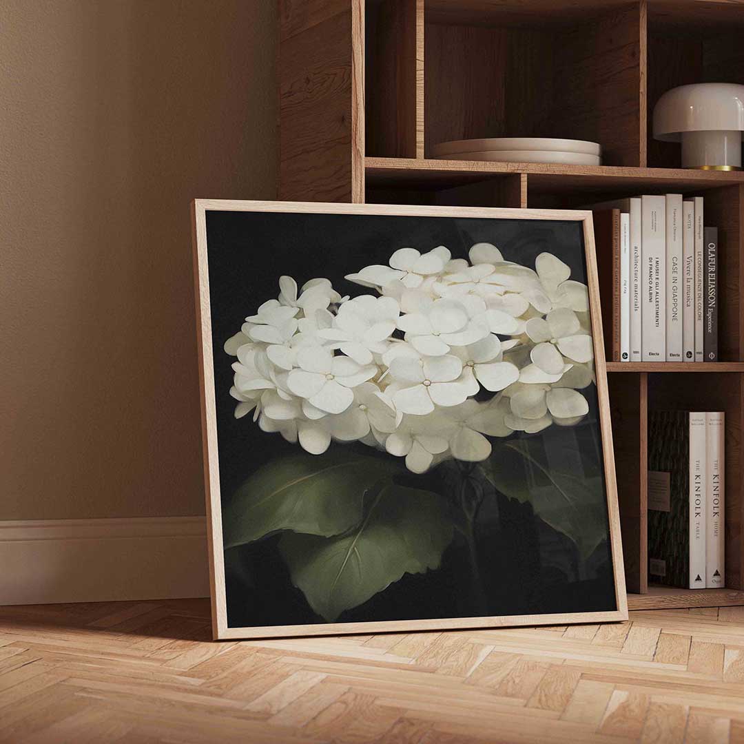 Witte bloemen Poster