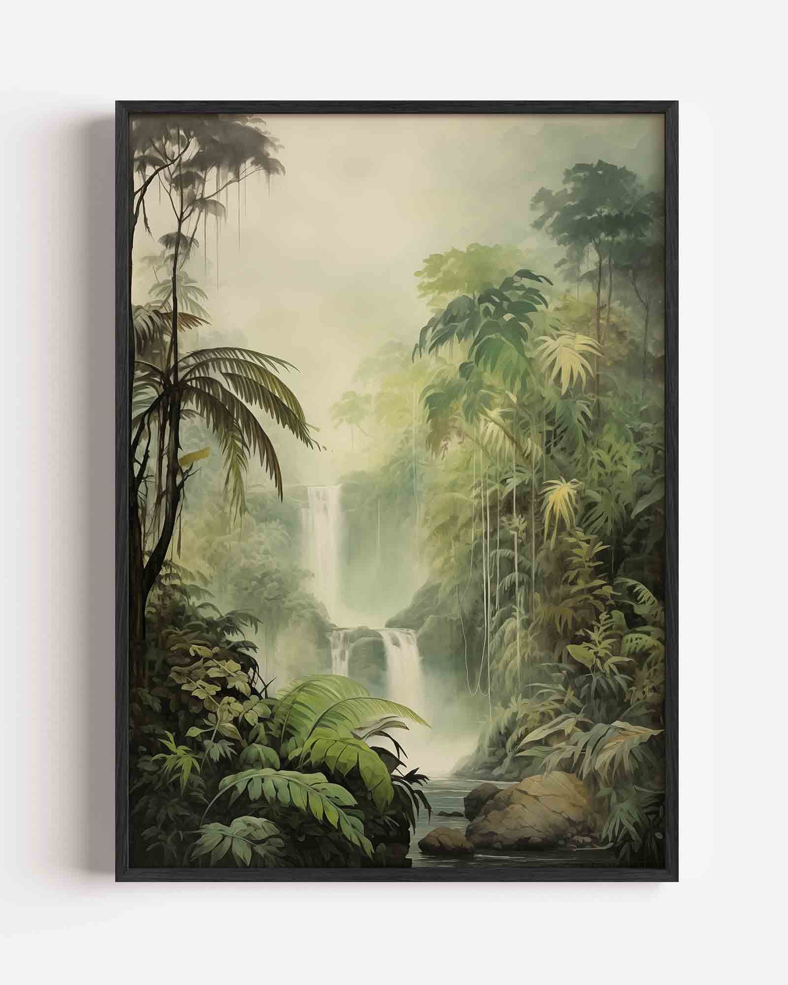 Waterval en jungle Poster