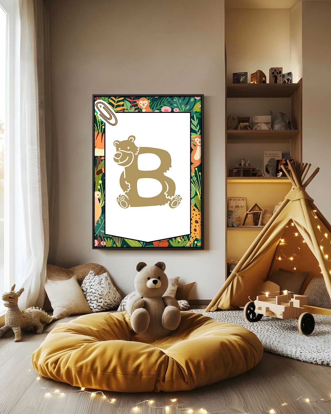 Dierenalfabet Poster - B van Beer Kunstwerk-canvas-dibond-plexiglas-wanddecoratie-WallArtistic