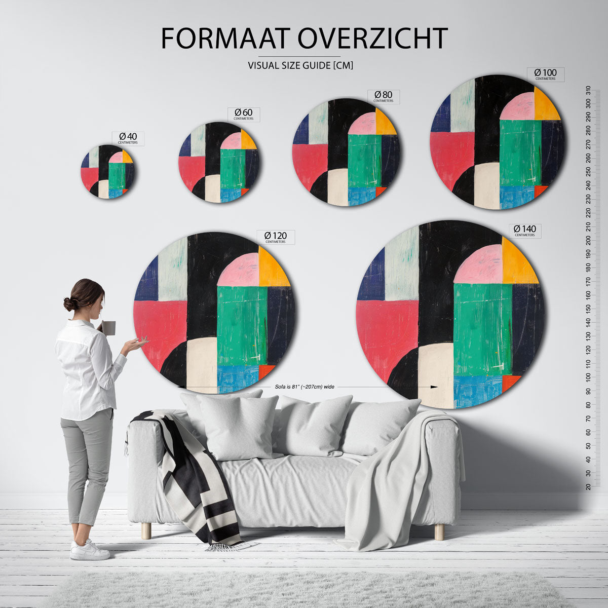 Geometrische vormen Muurcirkel