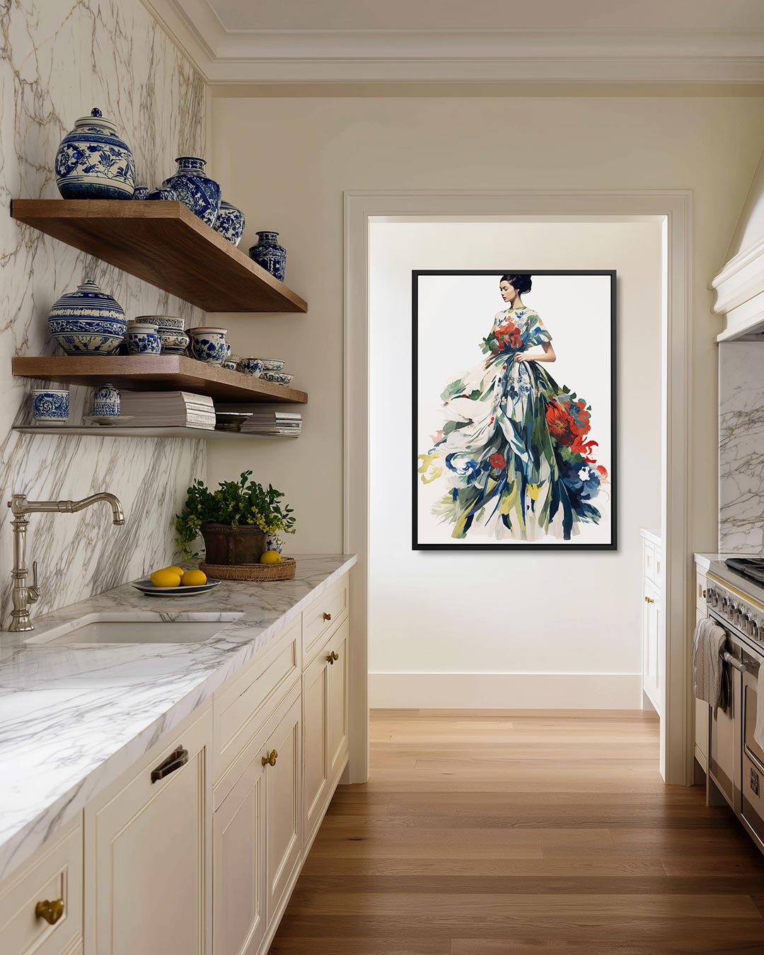 Vloeiende bloemenpracht Kunstwerk