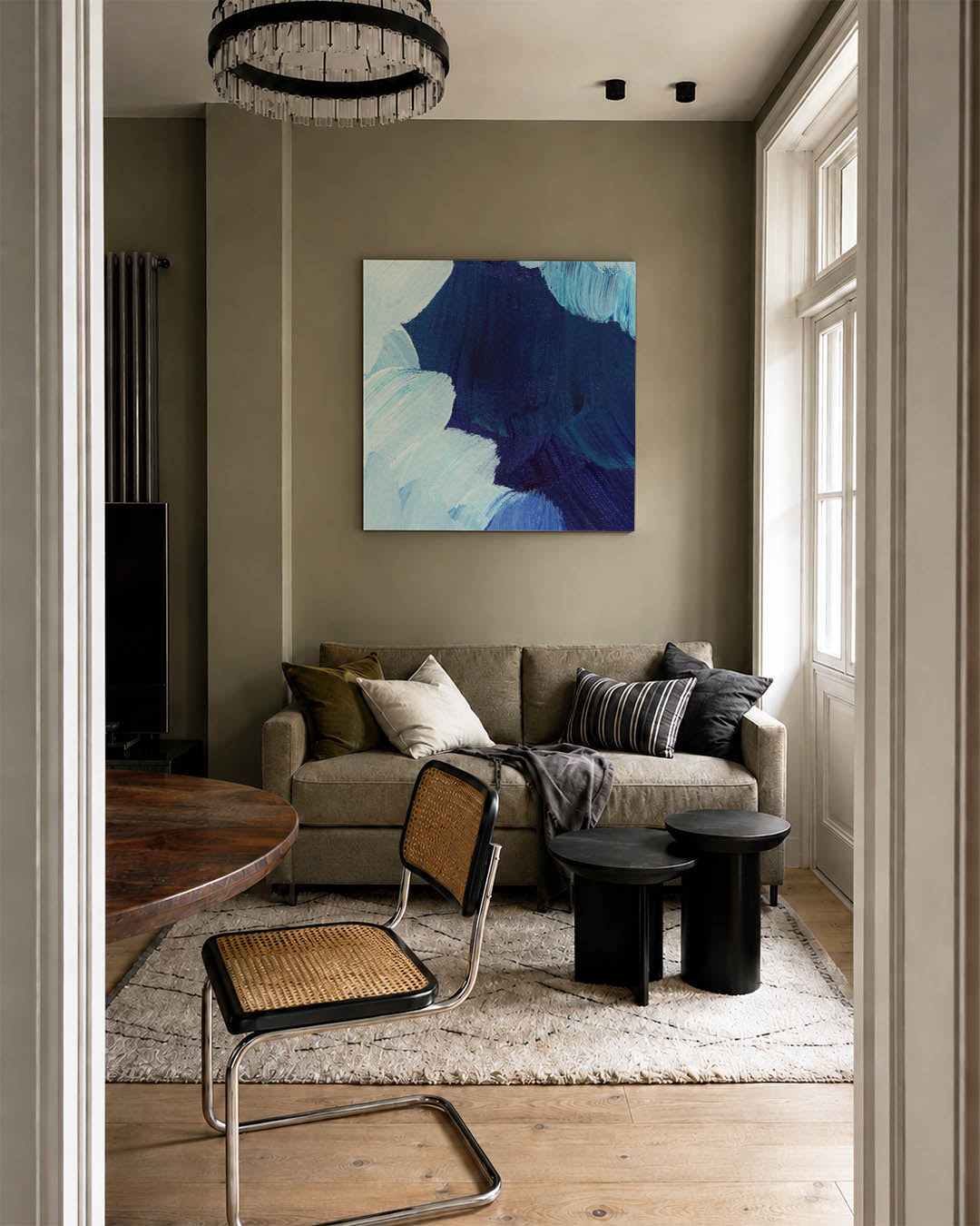 Dynamische blauwtinten Kunstwerk
