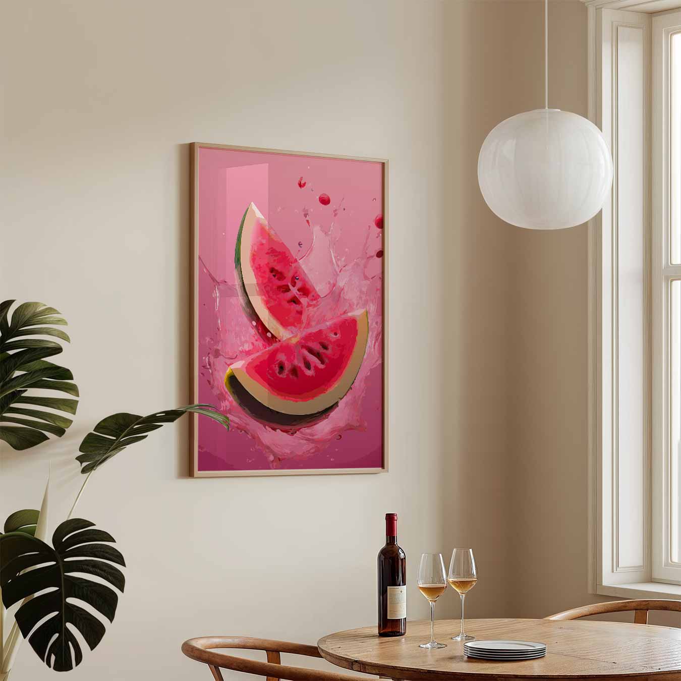 Spetterende Watermeloen Kunstposter-WallArtistic