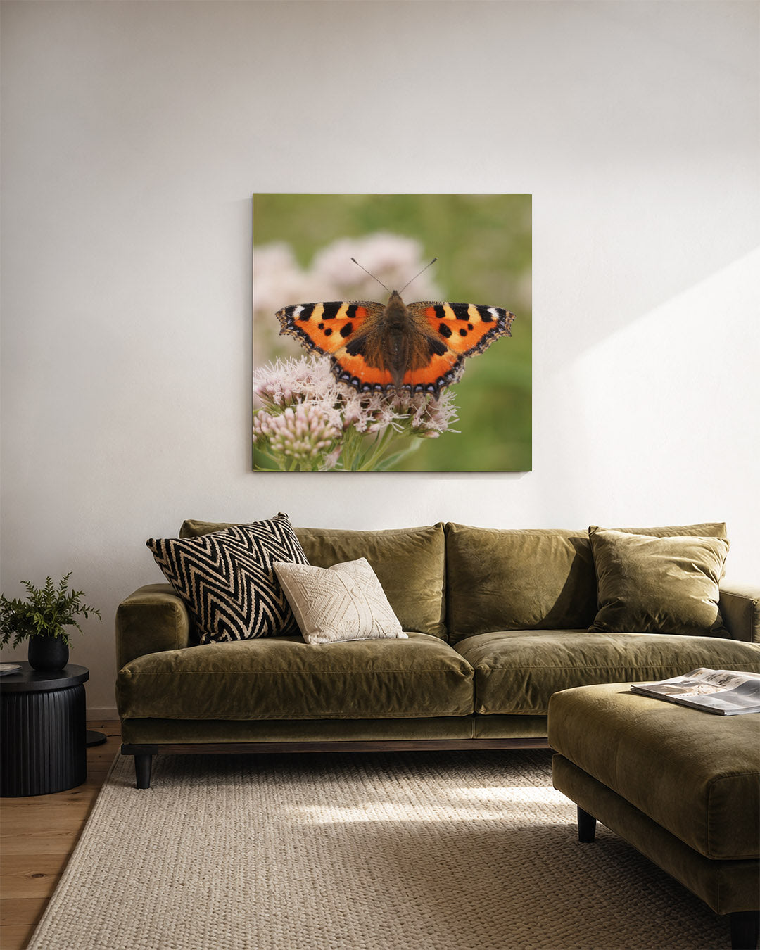 Vlinder op bloem Kunstwerk