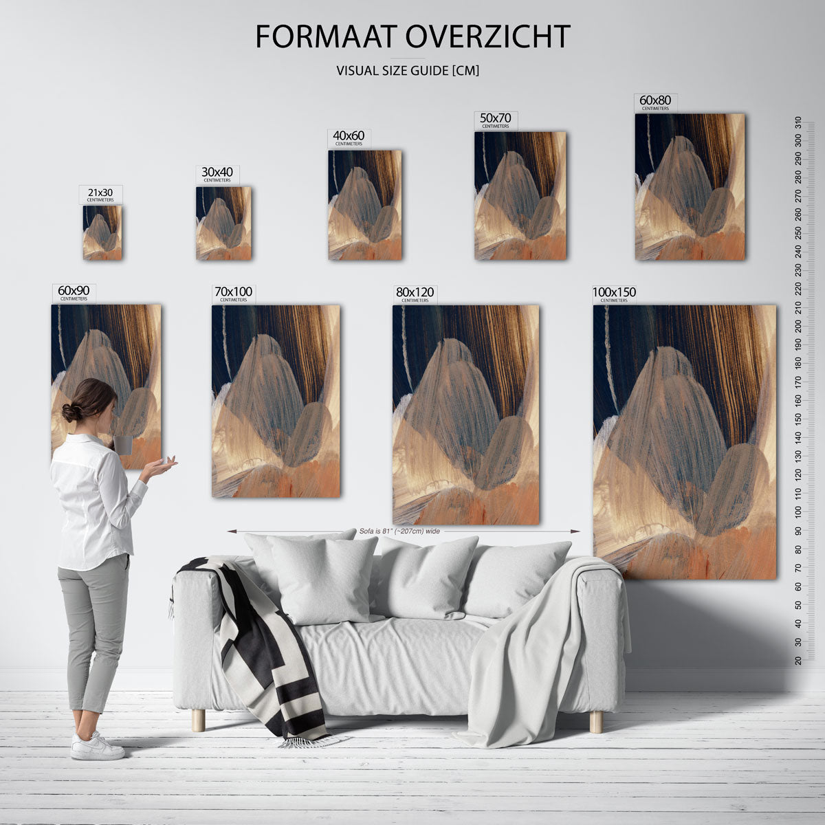 Abstracte penseelstreken Poster