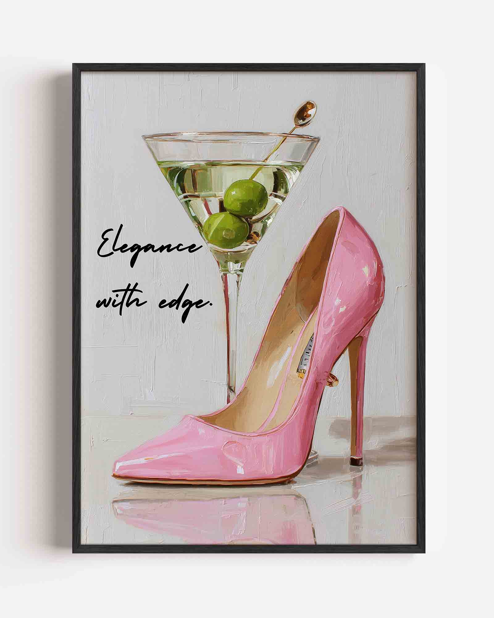 Martini en roze pump Poster