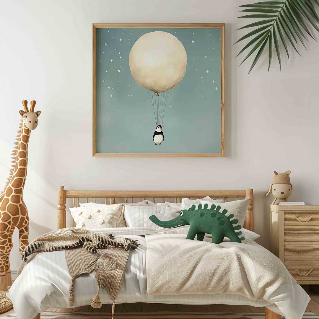 Pinguïn met ballon Poster