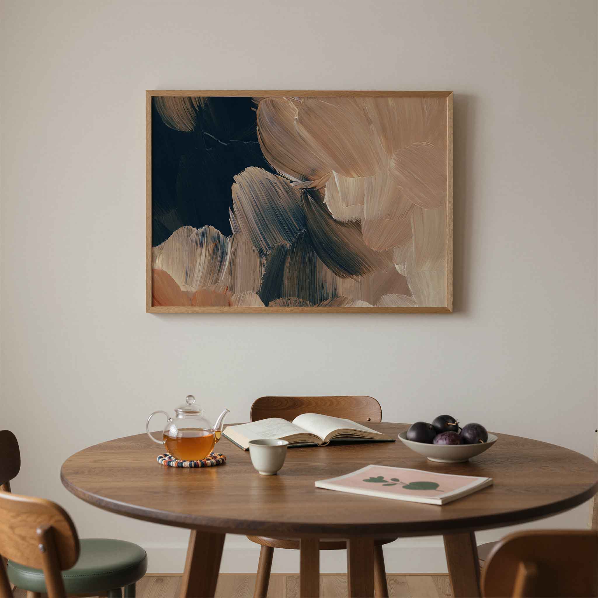 Abstracte penseelstreken Poster