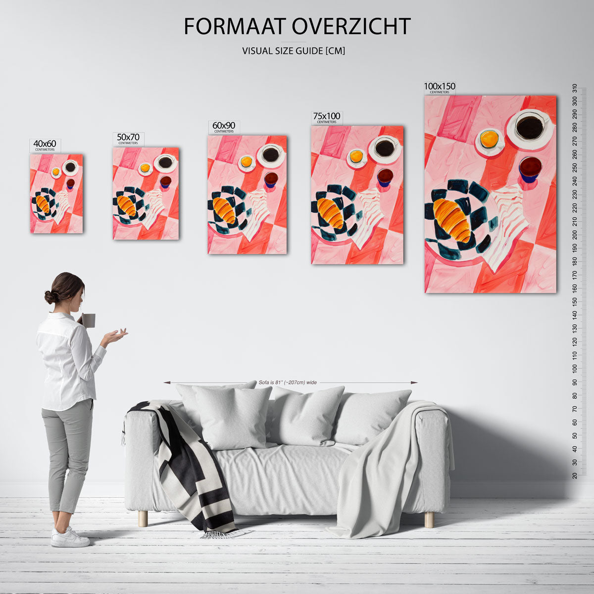Vrolijk ontbijt tafereel Kunstwerk