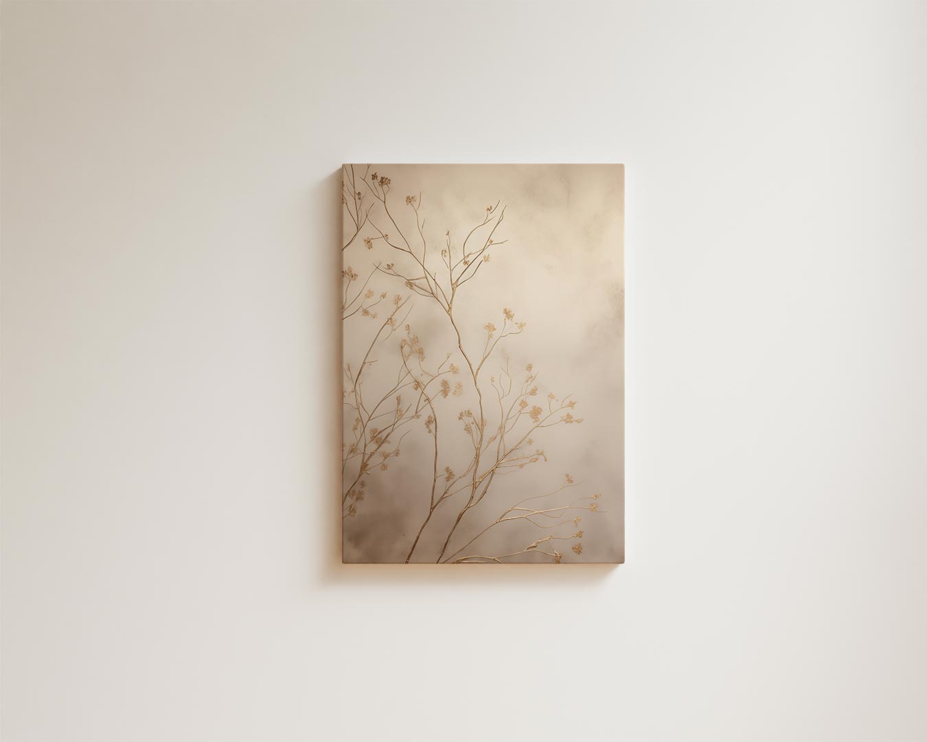 Gouden Takken in Mist Kunstwerk-canvas-dibond-plexiglas-wanddecoratie-WallArtistic