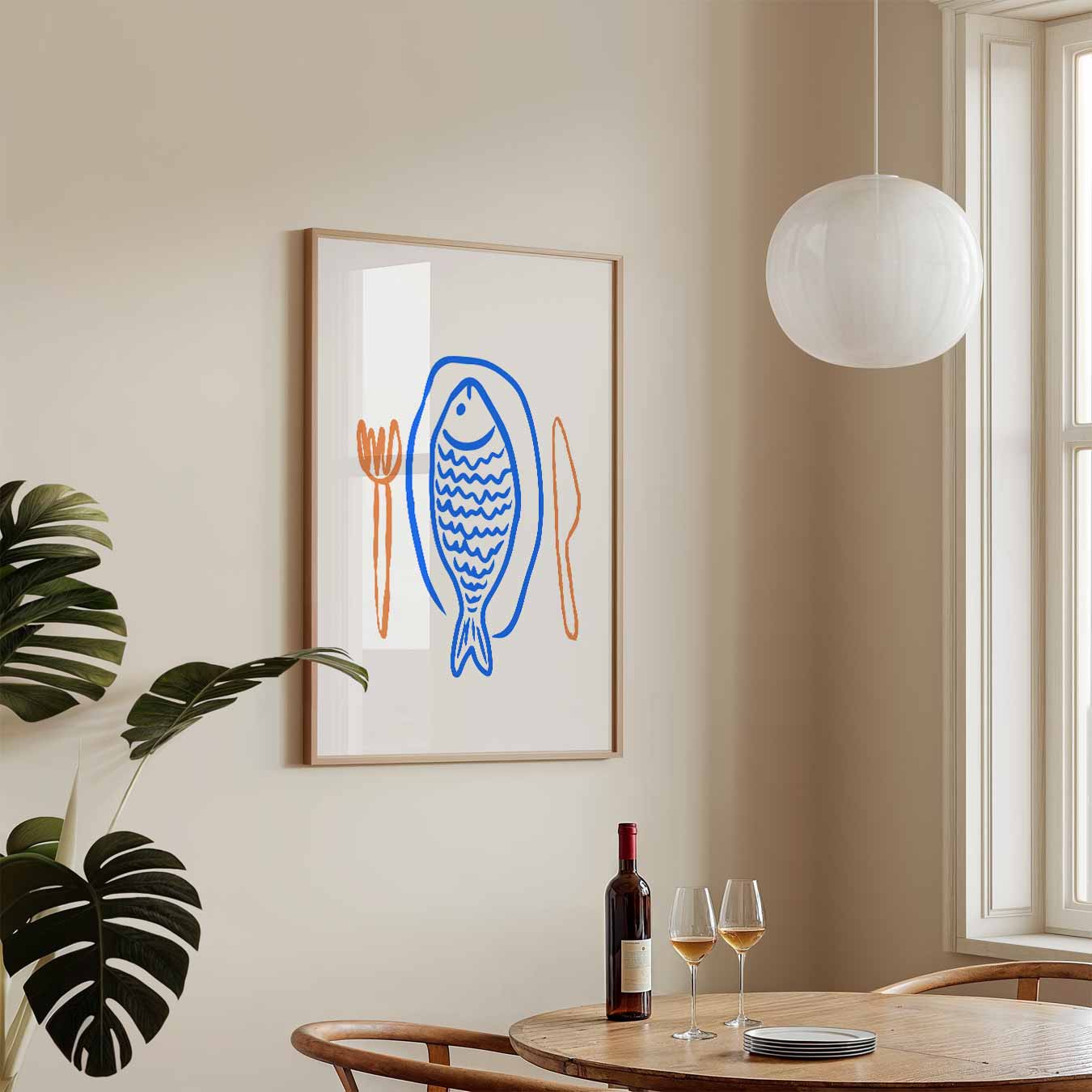 Stijlvolle Vis Eetkamerposter-WallArtistic