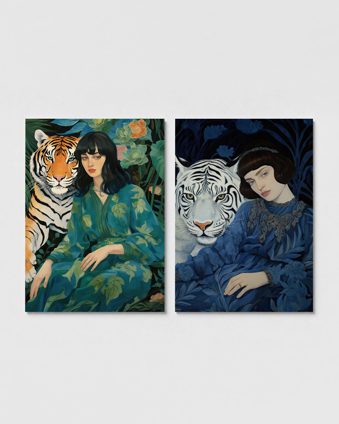 Tijger en vrouw Posterset